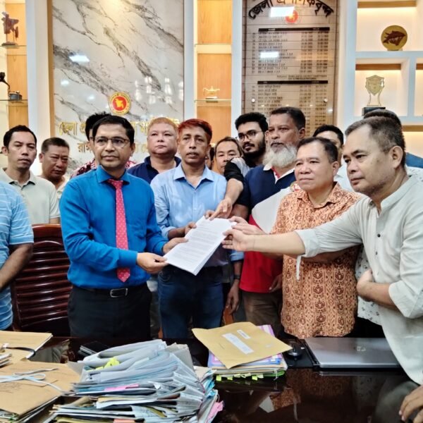 রাঙামাটিতে ক্রীড়া সংস্থার এডহক কমিটি বাতিলের দাবিতে মানববন্ধন ও…