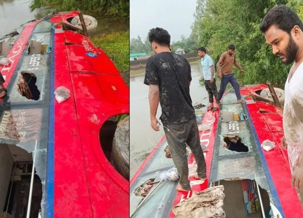 দিনাজপুরে বাস দুর্ঘটনায় আহত গণঅধিকার পরিষদের মুখপাত্র ফারুক হাসানসহ…